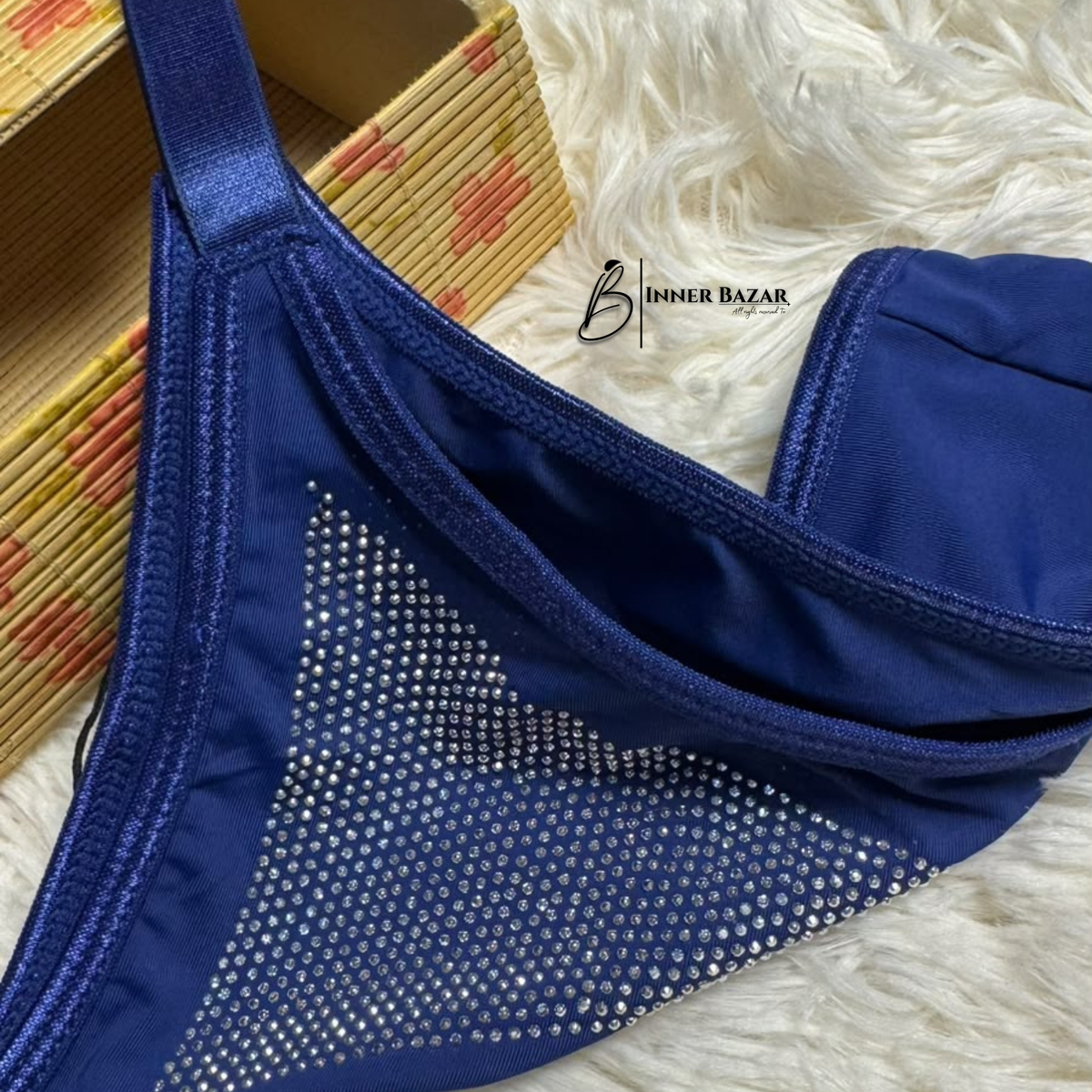 Elegant Mesh Thong Panty – Royal Blue