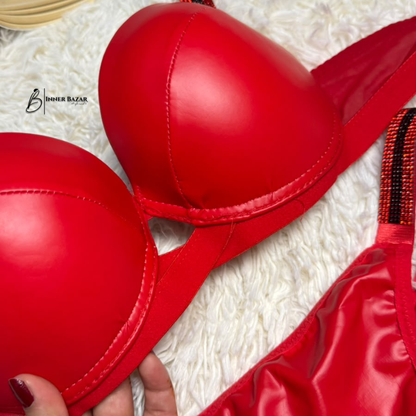 Luxury Red Satin Lingerie Set