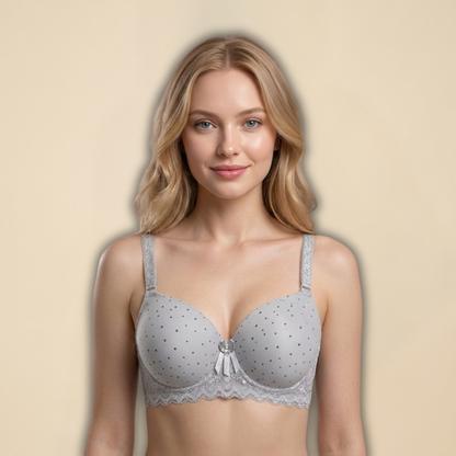Inner Bazar blush dot padded bra - close-up detail
