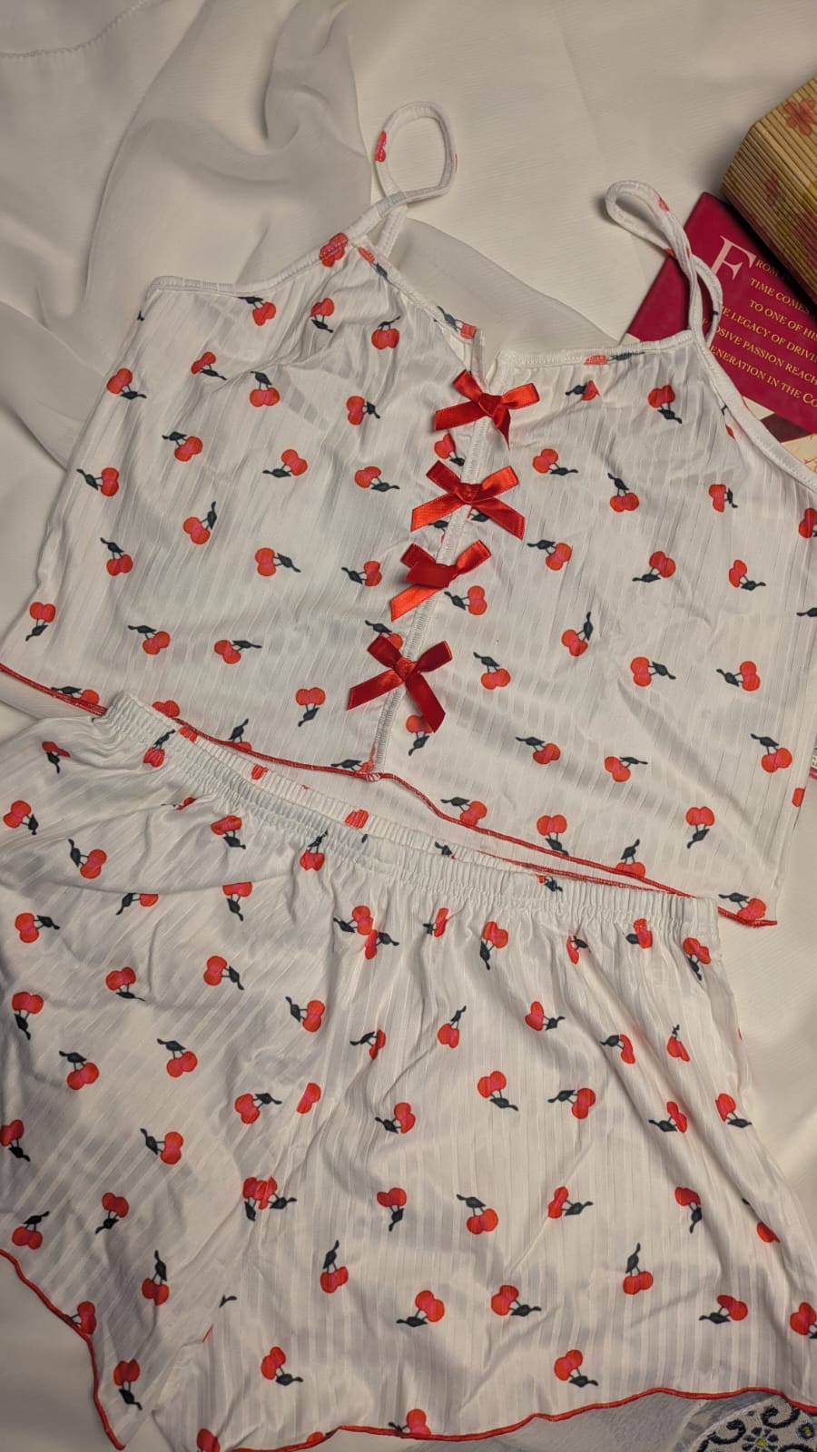 Inner Bazar heart print cami shorts night suit - worn by model 1