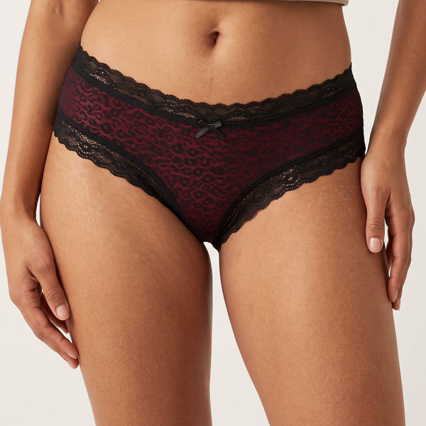 Black & Meroon Lace Panty