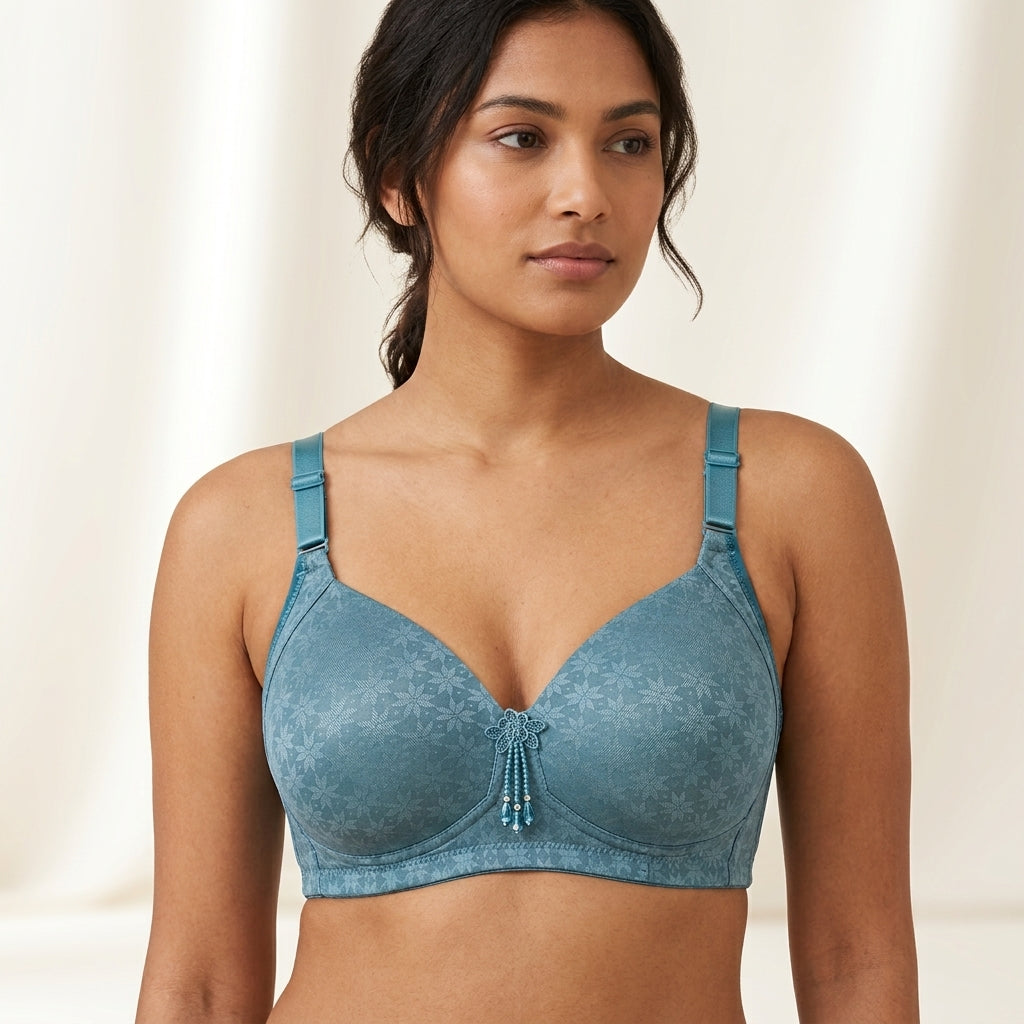 Elegant Floral Print Padded Bra