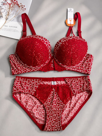 Inner Bazar elegant lace bra and panty set - worn by model 3
