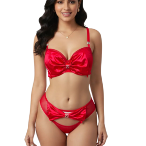 Elegant Satin Bow Bra & Panty – Inner Bazar Collection