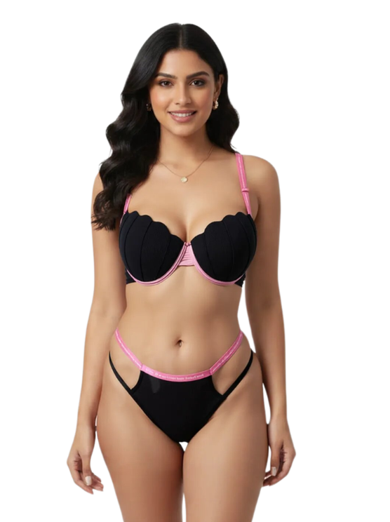 Shell-Sculpt Ribbed Lingerie Set-Inner Bazar