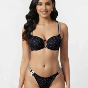 Moon Light Padded Bra & Matching Panty Set – Full Coverage Glitter Design