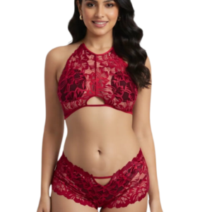 High-Neck Bralette & Cheeky Cut-Out Underwear