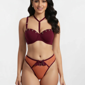 Luxury Strappy Padded Bra & Mesh Panty Set