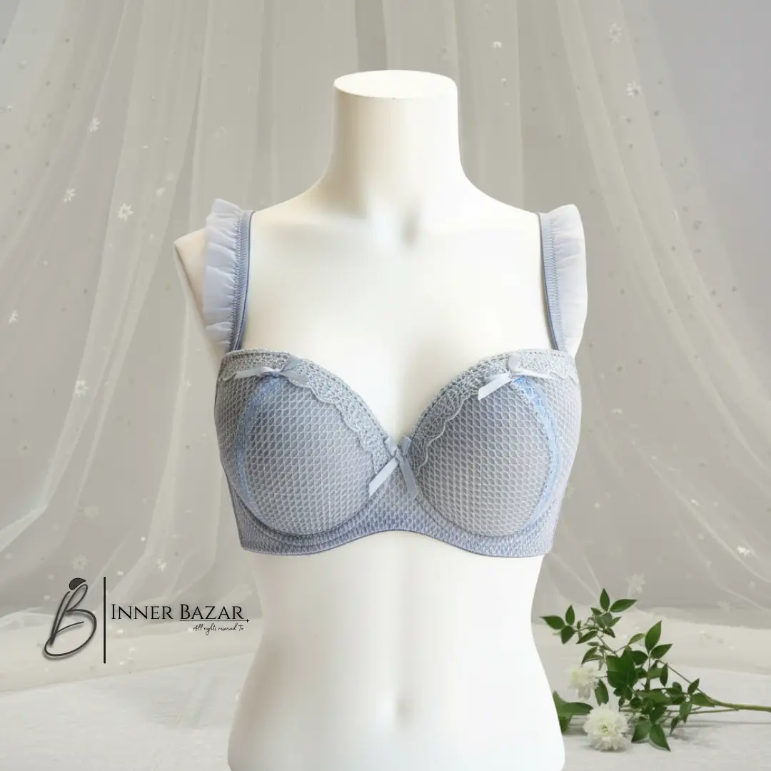 Frill Straps Lace Bra with Soft Pad | Inner Bazar - Image 2
