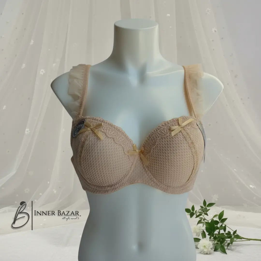 Frill Straps Lace Bra with Soft Pad | Inner Bazar - Image 3