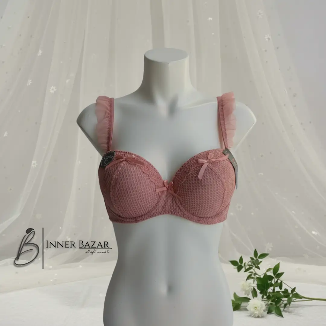 Frill Straps Lace Bra with Soft Pad | Inner Bazar - Image 4