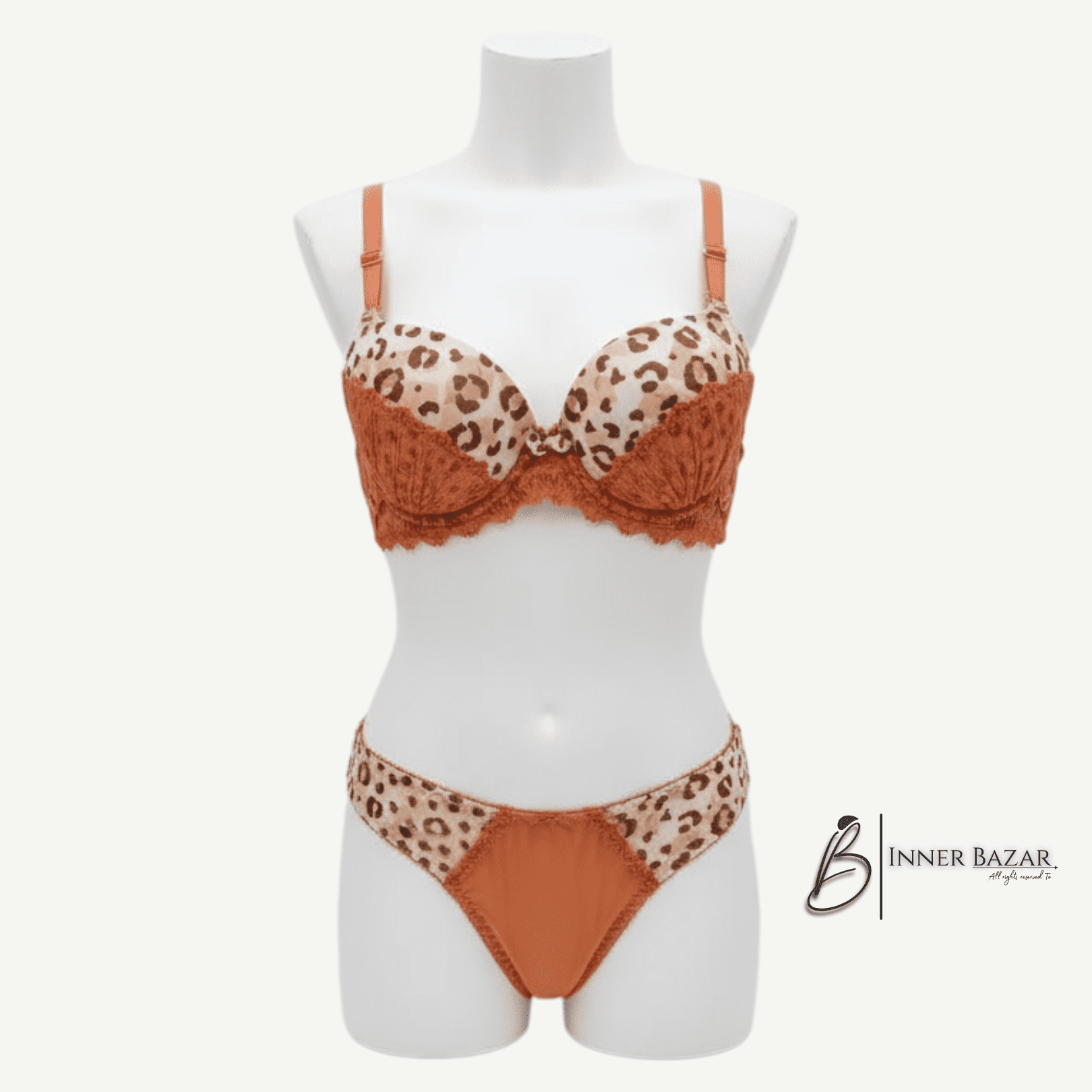 Leopard Print Lace Push-Up Bra & Panty Set Elegant Lingerie for Women